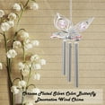 thumbnail image 3 of Matashi Chrome Plated Silver Butterfly Wind Chime with Crystal Accents Decorative Hanging Piece – Single Piece, 3 of 4