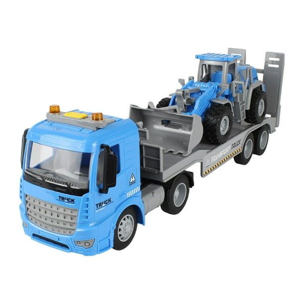 Camión de transporte para niños, juguete educativo temprano, vehículos de ingeniería Azul