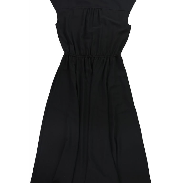 Anne Klein Womens Envelope Collar Midi Dress, Black, X-Small - Walmart.com