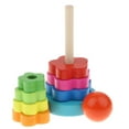 thumbnail image 4 of Juguete De Apilamiento Stacker Anillos De Apilamiento De Juguetes Para Bebés De 1, 2 , 7 Anillos Y 1 Pelota Sunnimix Torre de apilamiento de arco iris, 4 of 8