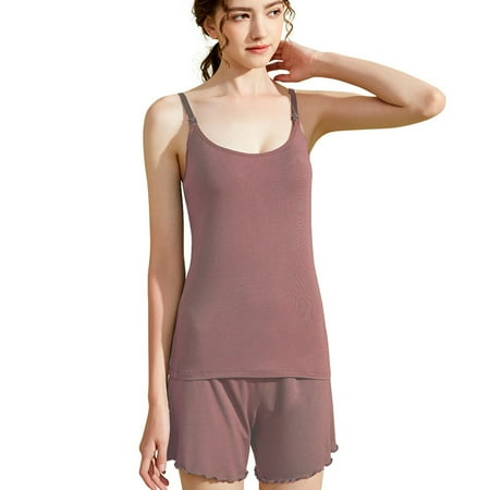 

Maternity Nursing Tank Tops Breastfeeding Cami Top Womens Nursing Maternity Cami Built in Bra