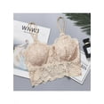 thumbnail image 2 of Luxsea Women Lace Sexy rimless bra with strap V-Neck Crochet Bralette Bra Padded Tank Underwear With Suspenders, 2 of 4