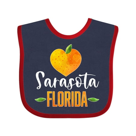 

Inktastic Sarasota Florida Orange in Heart Gift Baby Boy or Baby Girl Bib
