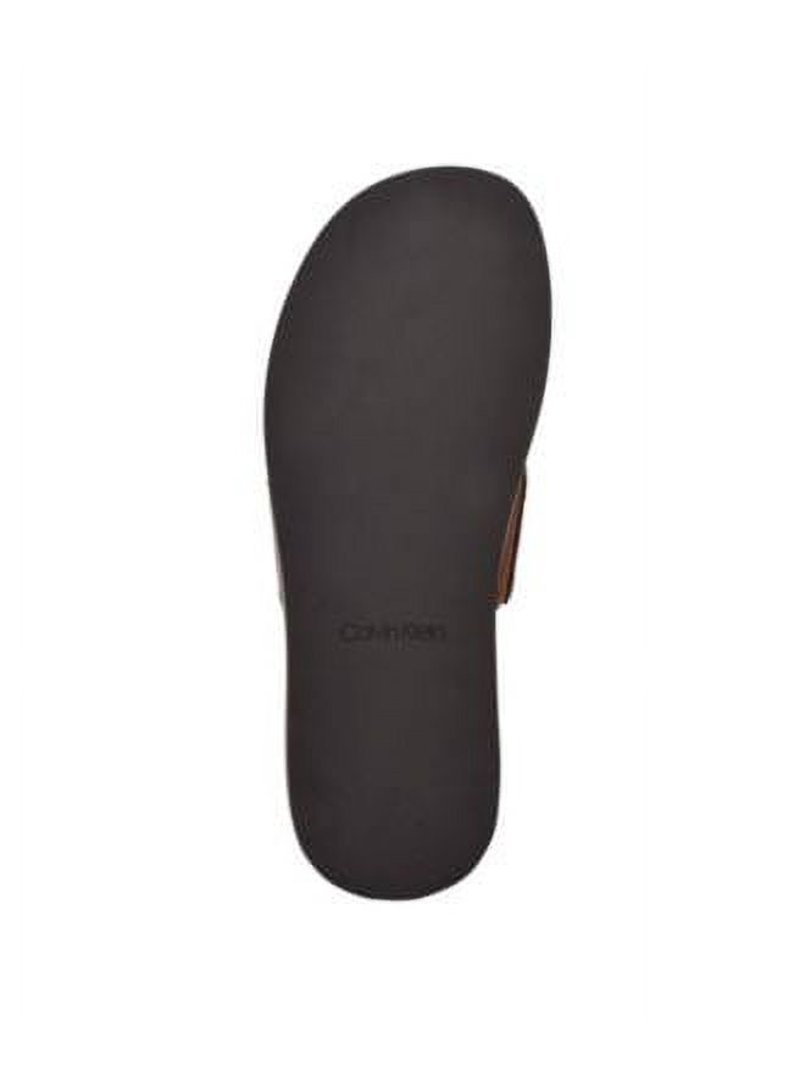 CALVIN KLEIN Mens Brown Cut Out Padded Ethan Open Toe Slip  display picture 1