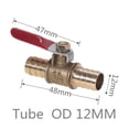 thumbnail image 6 of Brass Ball Valve for 6mm 8mm 10mm 12mm Hose Barb Water Air Gas Line Shut-off, 6 of 8