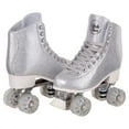 Cal 7 Sparkly Roller Skates for Indoor & Outdoor Skating, Faux Leather Quad Skate with Ankle