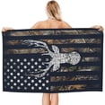 thumbnail image 2 of American Flag with Deer Microfiber Beach Towels Oversized Soft Beach Blanket Absorbent Quick Dry Bath Towels Pool Towels Travel Beach Towels for Kids Adults, 2 of 9