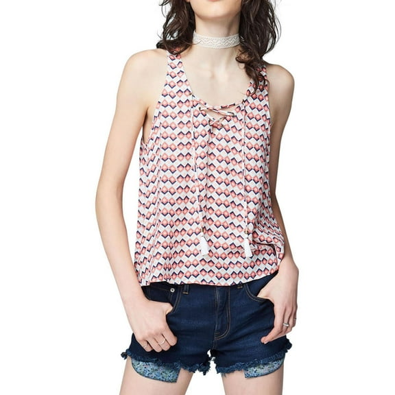 Aeropostale Womens Lace Up Tank Top, Multicoloured, Juniors, Small