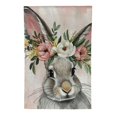 thumbnail image 2 of PHYHOO  Happy Easter Bunny Garden Flag Double Sided Outside, Rabbit Flower Yard Outdoor Decoration Pink White, 2 of 6