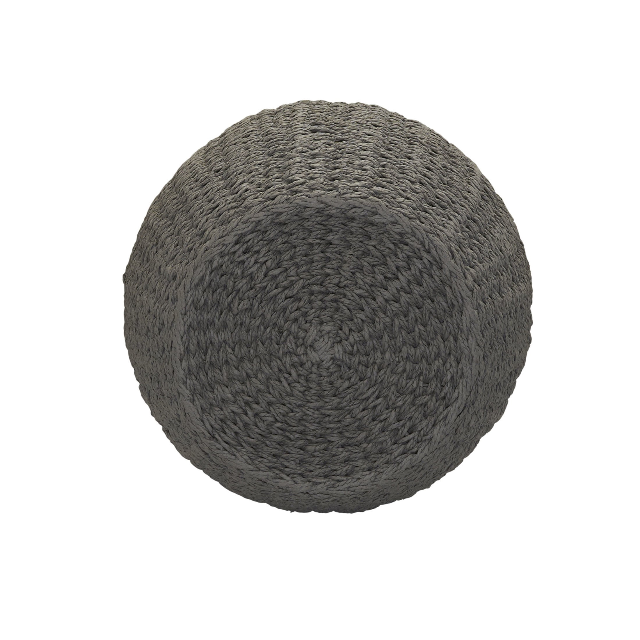 Household Essentials Handwoven Paper Rope Barrel Wicker Storage Basket Side Table, Gray