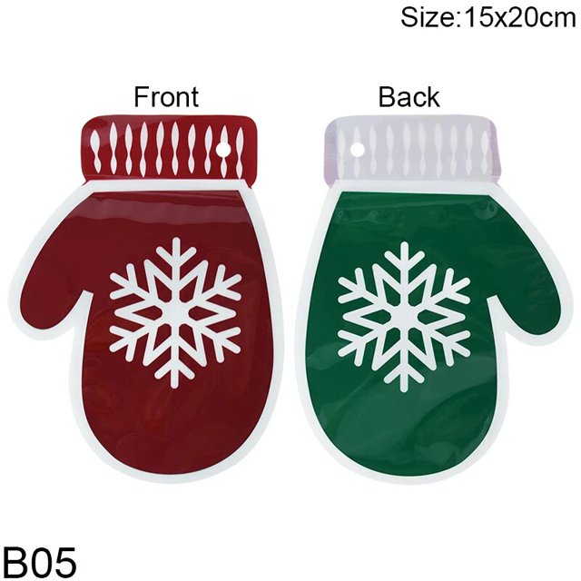 Bolsas de plástico para embalaje de dulces de Navidad, bolsas de almacenamiento para aperitivos, galletas, Papá Noel, recuerdos para niños, decoración de Navidad, 10 piezas