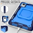 thumbnail image 3 of elitegadget Case for Lenovo Tab M11 11 inch Tablet (TB-330FU / TB-331FC) 2024 Released - Heavy Duty Impact Resistant Case Cover with Rotating Ring Stand (Navy Blue/Blue), 3 of 6