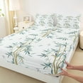 thumbnail image 2 of Manfei Plant Botanical Twin Sheet Sets, Grey Green Leaf Twin Fitted Sheet, Teens Kids Adult Men Women Flat Sheet, Luxury Bedroom Decor, 3-Piece, 2 of 6