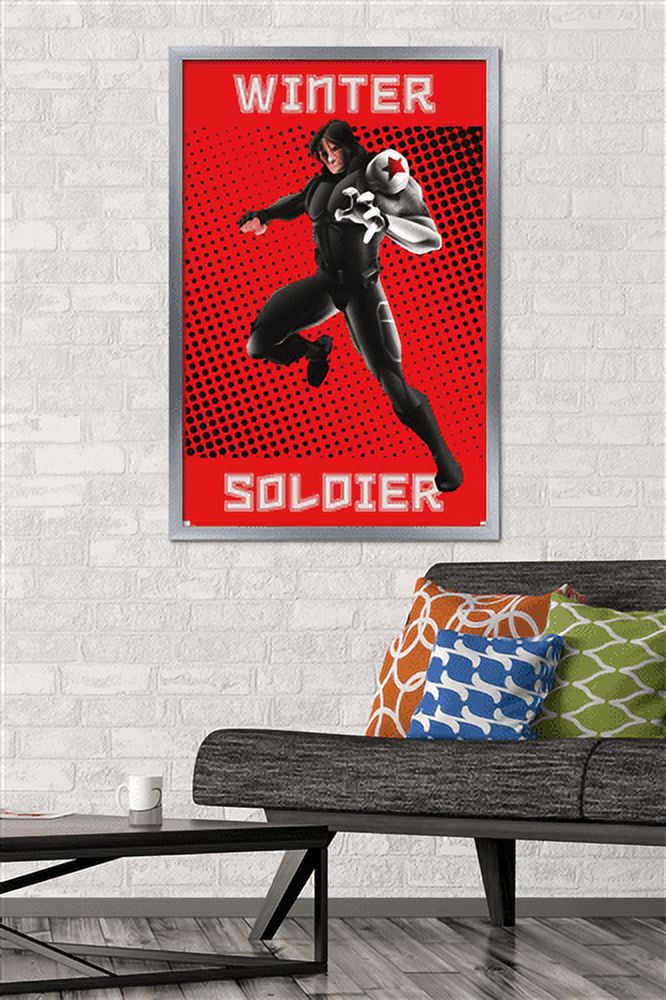 Marvel Shape of a Hero - Winter Soldier Wall Poster, 22.375" x 34", Framed