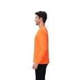 thumbnail image 5 of Zfeel Men Long Sleeve Poly T-Shirt, Pure Dry Fit High Performance Crewneck Tee, Neon Orange, 4XL, 5 of 6