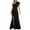 Black, variant on Wancir Women Fashion Leisure High Waist Solid Ruffles Evening Dress
