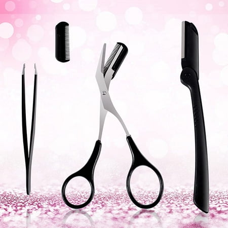 XUJINCN 3-in-1 Eyebrow Scissor Trimmerï¼ŒFacial Hair Removal Toolï¼ŒMultifunctional Eyebrow Trimmer for Women Beauty Toolï¼ŒMen/women Eyebrow Scissors With Comb,Tweezers for Women,Eyebrow Raz
