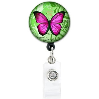 Dragonfly Purple - Retractable Badge Reel With Alligator Clip - Badge Holder