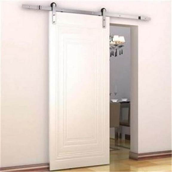 VidaDeals Modern 6' Interior Sliding Barn Door Kit Hardware Set - Flat Stainless