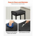 thumbnail image 4 of KFFKFF Set of 2 PU Leather Bar Stools, 25-inch Counter Height Saddle-Seat with Metal Legs, Backless Design for Kitchen, Dining Room, Cafe, Easy-to-Assemble, Black, 4 of 9