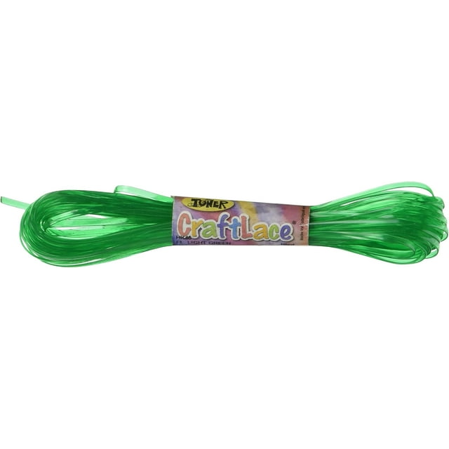 CraftLace Hank Craft Lace for Lanyards and Craft Work, Fluorescent Light Green