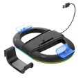 thumbnail image 1 of Soporte para Gamepad para Consola de Juegos para PS5Slim Modelo Universal con Anillo de Luz Ambiental Bloque de Soporte Vertical con Colgador para Auriculares,B, 1 of 5