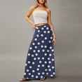 thumbnail image 4 of LWavelet Polka Dot Maxi Skirt with Side Pockets Women Daily Casual Flowy Versatile Bottoms Dark Purple L, 4 of 6