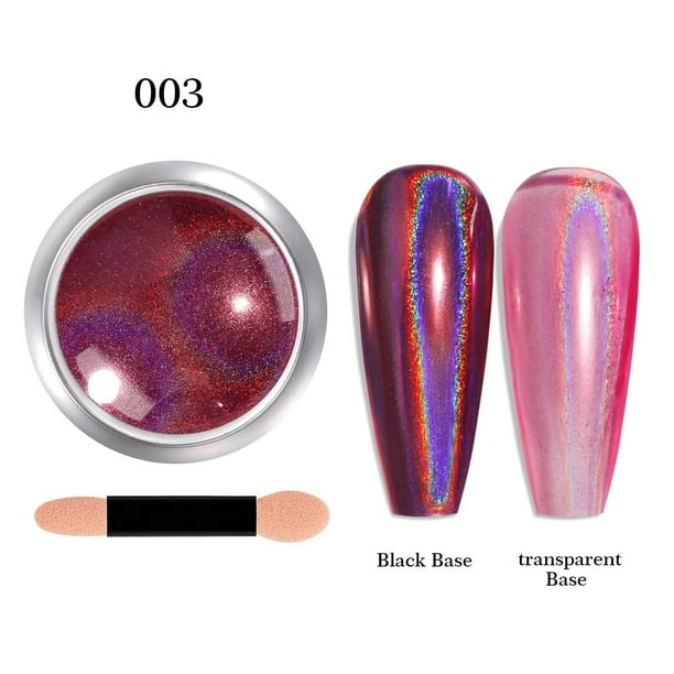 Esmalte de uñas en lata, efecto espejo de alta densidad con bordes en forma de gancho y acabado súper brillante (0,3 g).