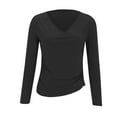 thumbnail image 5 of Womens T Shirts Womens V Neck Ruched Tops Wrap Shirts Summer Casual Fitted T Shirts 2026 Tops for Women, 5 of 6