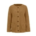 thumbnail image 2 of Fangasis Ladies Outwear Long Sleeve Jacket Cardigan Coat Women Loose Fluffy Party Coffee S, 2 of 8