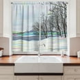 thumbnail image 2 of Ambesonne Rustic Kitchen Curtains, Rural Winter Forest Art, 55"x39", Multicolor, 2 of 3