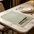 thumbnail image 6 of Btomtd Vintage Plaid Lace Placemats, 12" x 16" Rectangular Woven Table Mat for Dining, Kitchen & Party Decor, Household Decorative Place Mats, Green, 6 of 7
