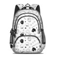 thumbnail image 2 of Baseballs Caps Black Pattern Backpack for School, Cute School Bag with Adjustable Shoulder Straps and Padded Back, 16.9"x12.6"x5.9", 2 of 4