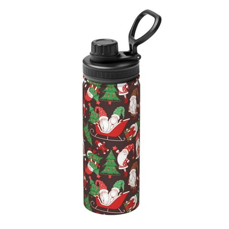 

Cauagu Merry Christmas1 Print 18oz Vacuum Insulated Stainless Steel Water Bottle Coffee Travel Mug Spill Proof with Lid Thermos Cup for Keep Hot/Ice Water Drinks