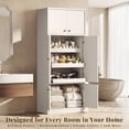 thumbnail image 6 of OMCHOM 71" Tall Versatile Storage Cabinet with 6 Doors and 3 Drawer Shelves,Kitchen Pantry for Dining Room Living Room,White, 6 of 10