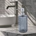 thumbnail image 6 of Unique Bargains 1 Pc Elegant Vertical Pattern Soap Pump Dispenser for Bathroom 16.9oz Gray Silver Tone, 6 of 6