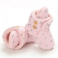 thumbnail image 3 of Newborn Infant Baby Girls Boys Warm Fleece Winter Cotton Booties Stay On Sock Slippers Ankle Boots First Walkers Grippers Slippers Crib Shoes Christmas Booties(Stars Print), 3 of 9