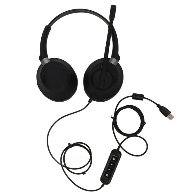 Auriculares para PC con cancelación de ruido y ajuste de volumen, USB, para juegos de computadora y micrófono