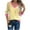 Yellow, variant on Jalioing Striped T Shirt for Women Fashion Casual Long Sleeve V Neck Color Block Tee Trendy Shirts Clothes