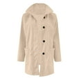 thumbnail image 4 of YDDIAN Pea Coats for Women Winter Fashion Wool Trench Coat Single Breasted Peacoat Fall Casual Stand Collar Blazer Jackets Beige 3XL, 4 of 5