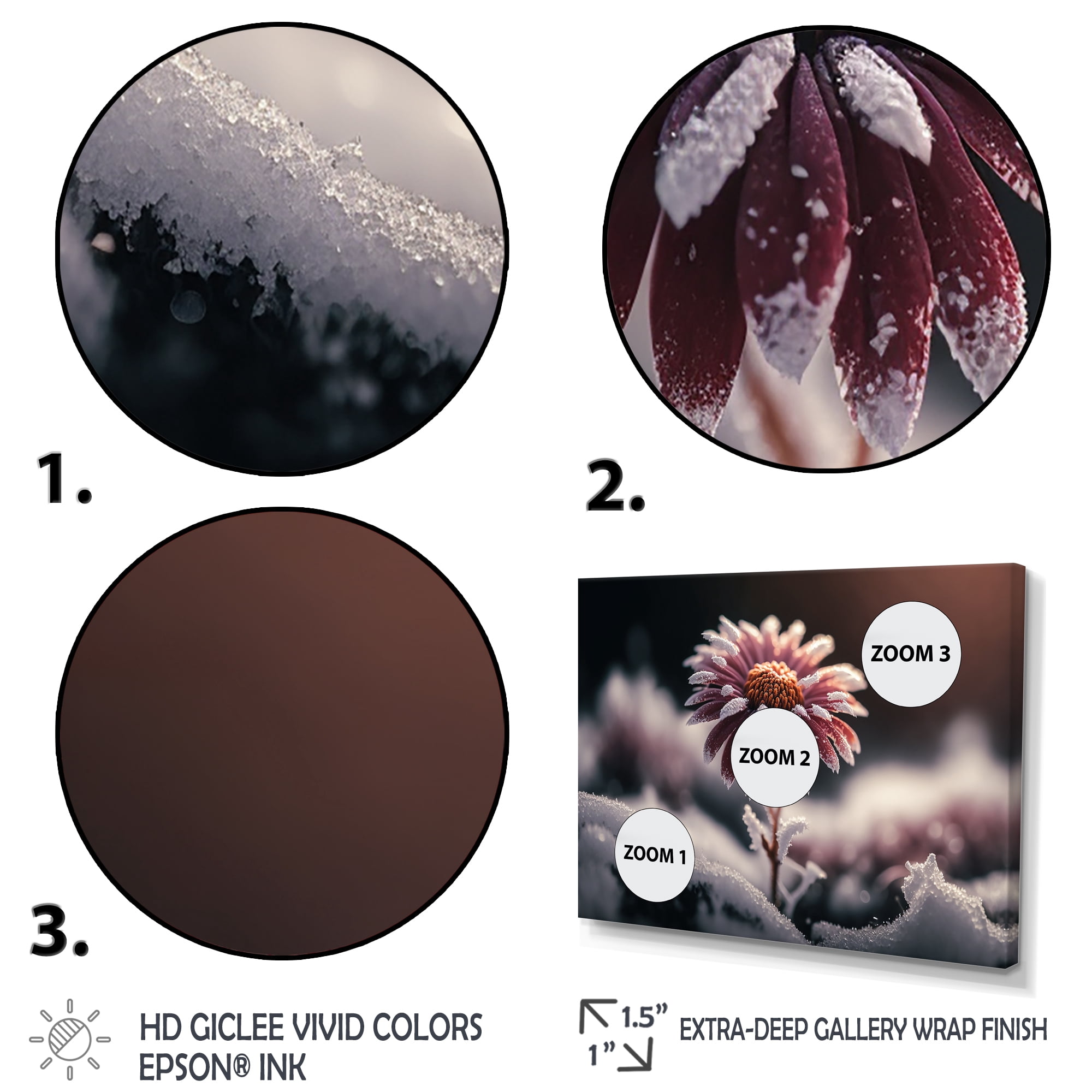 Designart A Blooming Pink Daisy Flower In Winter I Canvas Wall Art