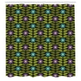 thumbnail image 2 of Ambesonne Flowers Shower Curtain, Blue and Purple Blossoms, 69"Wx75"L, Charcoal Grey and Multicolor, 2 of 4
