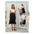 thumbnail image 5 of Nlife Women Ruffle Wrap Skirt Tie High Waist Boho Flowy High Low Hem Asymmetrical Midi Beach Skirt, 5 of 8