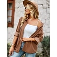 thumbnail image 6 of Yidarton solid color woolen cardigan jacket 2022 autumn and winter temperament sexy top, one piece for sale dark khaki XL, 6 of 8