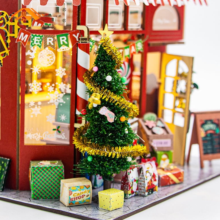 DIY Miniature Dollhouse Kit For Adults - Flower House Building Set With LED Lights - Craft Hobby, Christmas Decor, Birthday Gift