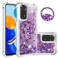 thumbnail image 1 of Funda para Xiaomi Redmi Note 11 4G/Note 11S 4G con Brillo Líquido Flotante, Purpurina, Parachoques y Anillo Giratorio Soporte, 1 of 5