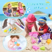 Dreamon Collapsible Beach Toys Set for Kids 3-10 – Sand Bucket with Molds & Mesh Bag, 2-pack Shovels, Ice Cream Sand Toys for Travel and Sandbox