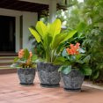 thumbnail image 5 of 6+8+10 inch Gray Ceramic Modern Flower Pot - Indoor Outdoor Use for Mixed Succulents, Herbs, Flowers, Home Garden Room Decor,Set of 3,Ordivic, 5 of 8