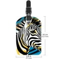 thumbnail image 6 of Square 2Pack PU Leather Zebra Cruise Luggage Tag with Privacy Cover and Name ID Tag for Travel Handbags Backpacks Luggage Tags, 6 of 6