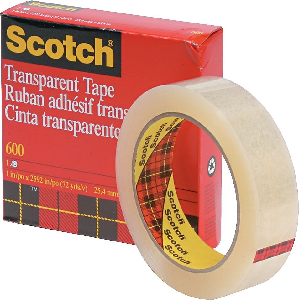 Scotch(R) Transparent Tape, 3in. Core, 1in. x 2,592in.